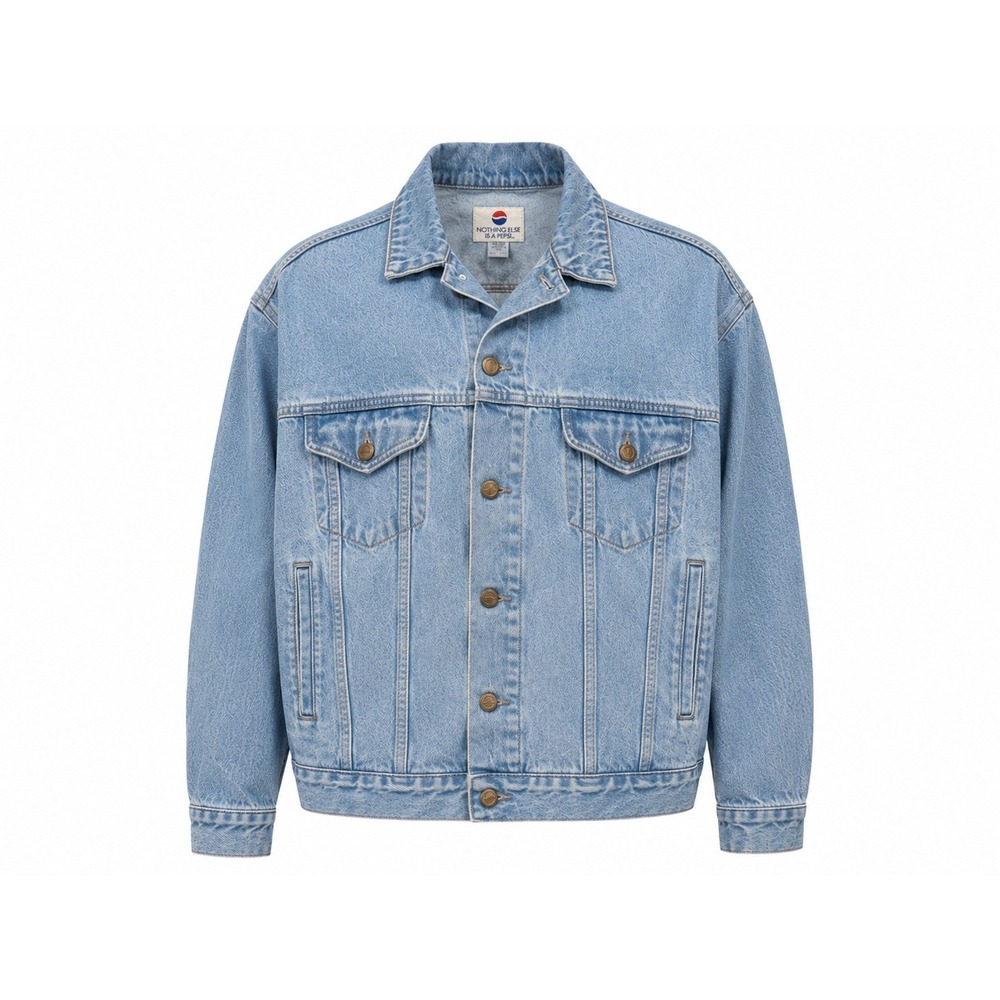 Vintage Pepsi Denim Trucker‎ Jacket Light Wash 90s Promo Adult Large Cotton Blue